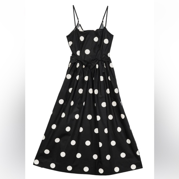 NWT Ciao Lucia Neroni Polka Dot Bow Ribbon Cotton Poplin Open Back Maxi Dress - Picture 15 of 16